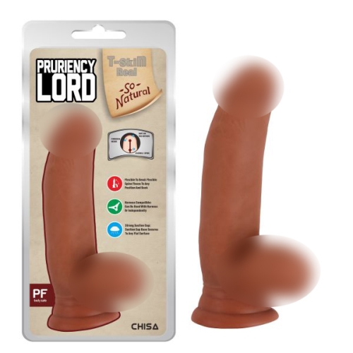 Фаллоимитатор реалистичный на присоске коричневого цвета Chisa Pruriency Lord - 1