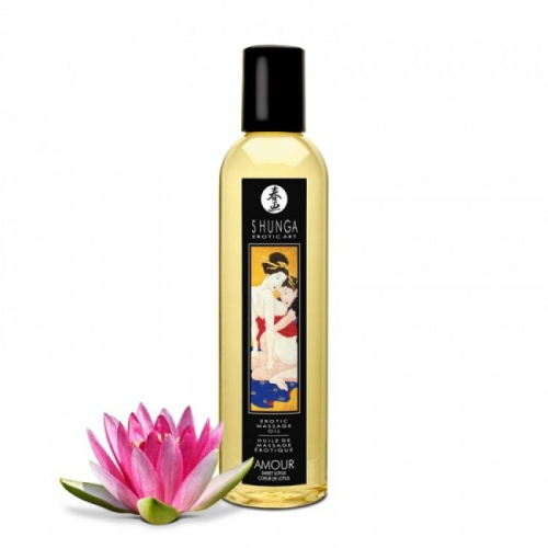 Масажна Олія розслаблююча з ароматом лотоса Shunga Amour Sweet Lotus 250 мл - 1