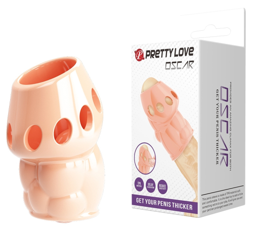 Насадка на член гелева тілесного кольору Lybaile Pretty Love Oscar Skin - 1