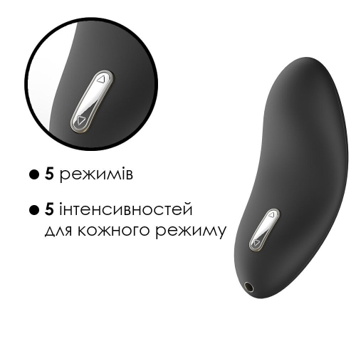 Вібратор для клітора силіконовий чорний Svakom (Сваком) Echo - 3