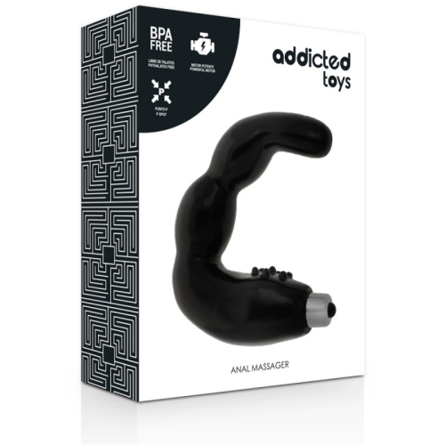 Вібромасажер простати для чоловіків чорний Addicted Toys Prostate Anal Massager Vibration - 3