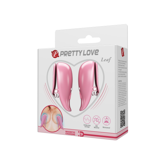 Вибраторы-зажимы для сосков розовые Lybaile Pretty Love Leaf - 9