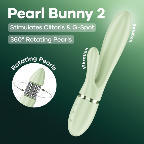 Вибратор-кролик с жемчужным массажем салатовый Satisfyer Pearl Bunny 2 Light Green - 9