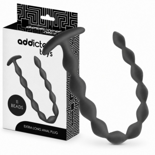Анальный стимулятор бусы силикон черный Addicted Toys Extra Long Silicone Anal Plug