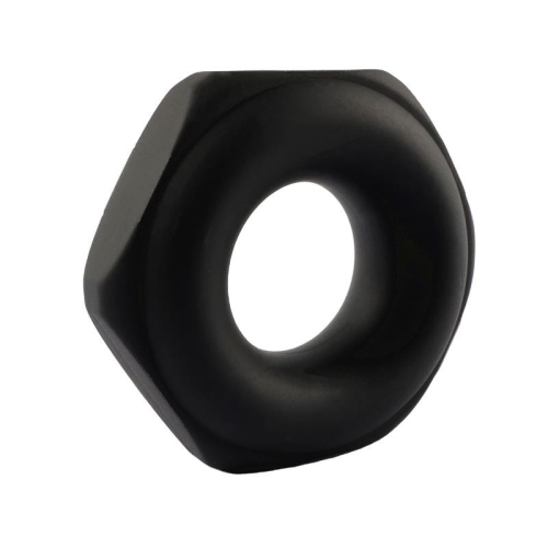 Кільце ерекційне на член силіконове чорне Intoyou Penis Ring Nut Liquid 25 мм - 3