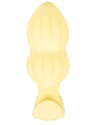 Анальная вибропробка желтая Soft Silicone Vibrating Mini Butt Plug - 7