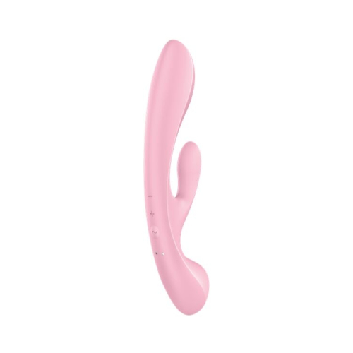 Вибратор с отростком для клитора розового цвета Satisfyer Triple Oh - 5