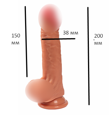 Фаллоимитатор 15 см/3,8 см реалистик гибкий с яичками на присоске Kevin Realistic dildo виниловый - 1