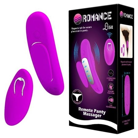 Стимулятор клітора з пультом ДУ силіконовий фіолетовий ROMANCE LISA USB 12 Functions - 1