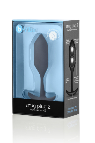 Анальная пробка со смещенным центром тяжести B-Vibe для эротических игр силиконовая черная - 7