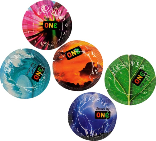 Презервативы из натурального латекса разноцветные ONE Color Sensations 100 штук - 1