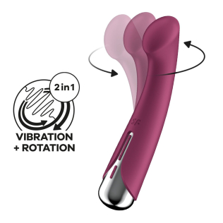 Вібратор вагінальний та для точки G з ротацією червоного кольору Satisfyer Spinning G-Spot 1