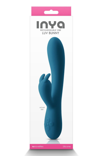 Вибратор с отростком для клитора зеленого цвета NS Novelties INYA LUV BUNNY - 2