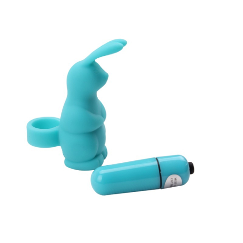 Кліторальний стимулятор на палець блакитного кольору Chisa Sweetie Rabbit - 2