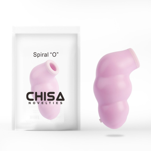 Кліторальний посмоктуючий стимулятор рожевого кольору з пультом ДК Chisa Spiral O - 1