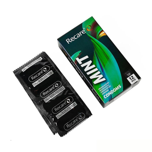 Презервативы ультратонкие аромат мята Recare Ultra Thin Mint Condoms Holographic 12 штук - 2
