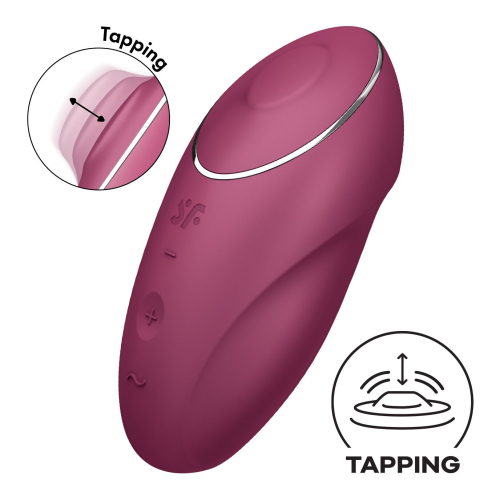 Кліторальний стимулятор червоного кольору Satisfyer Tap &amp;amp; Climax 1 - 1