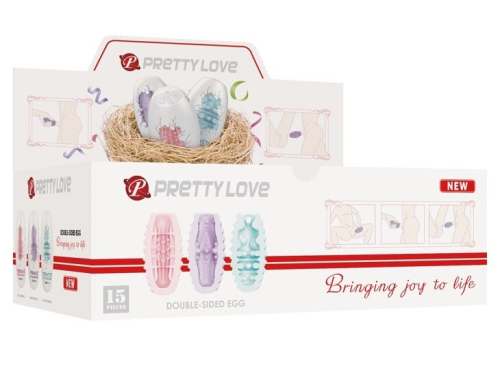 Набір яєчок мастурбаторів для чоловіків з 15 шт мастурбаторів Pretty Love Double-Sided EGG - 2