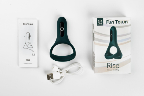 Подвійне ерекційне віброкільце Magic Motion Fun Town Rise Turquoise управління зі смартфона - 4