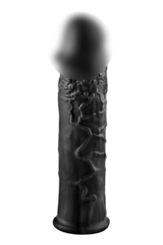 Насадка на член реалістична чорного кольору NMC Length extender sleeve - 1