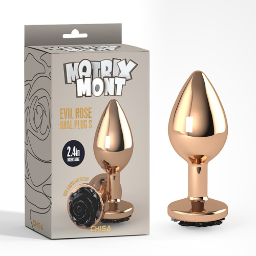 Анальна пробка зі стразиком у вигляді трояндочки Evil Rose Anal Plug Smal - 1