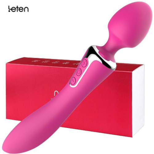 Вібромасажер двосторонній для інтимних місць Leten AV 1 + 1 Pink - 2