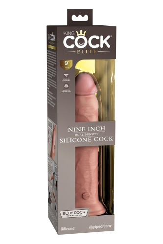 Реалистичный силиконовый фаллоимитатор на присоске телесный Pipedream King Cock - 6