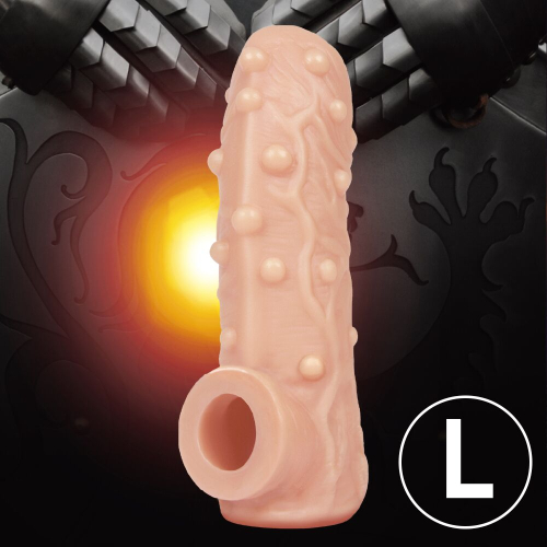 Насадка на член з отвором для мошонки тілесного кольору Kokos Nude Sleeve NS 002 розмір L - 3
