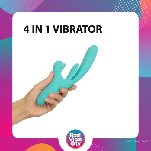 Вібратор кролик для точки G та клітора зелений Good Vibes Only Lisa Thrusting Rabbit Vibrator with G-Spot - 10