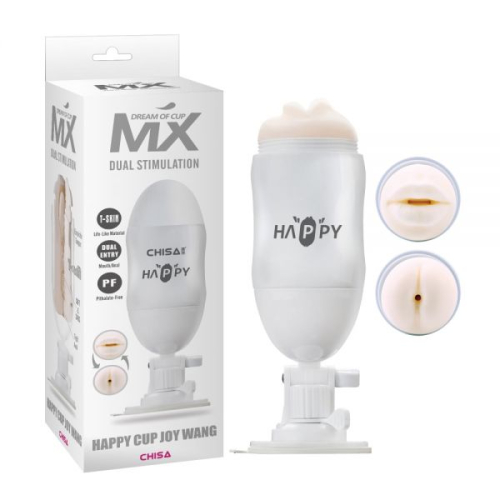 Мастурбатор попка з ротиком 2 в 1 на присоску Happy Cup Joy Wang Mouth &amp;amp; Ass - 1
