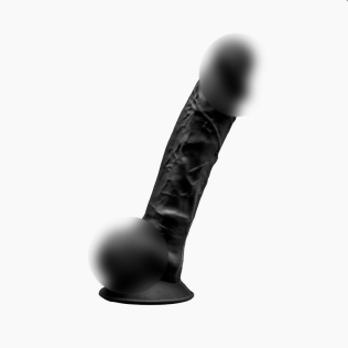 Фаллоимитатор 20/4,2 см реалистичный на присоске чёрный SilexD Vetus Black двухслойный силикон+Silexpan