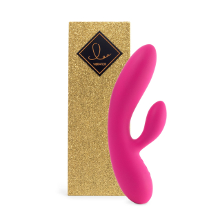 Вибратор кролик с отростком для клитора с двумя моторами розовый FeelzToys Lea Rabbit Vibrator 