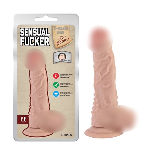 Фалоімітатор рельєфний реалістичний на присосці тілесного кольору Chisa Sensual Fucker - 1