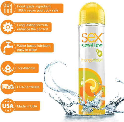 Смазка для орального секса на водной основе со вкусом манго и дыни Topco Sex Sweet Lube 197 мл - 4