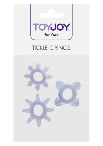 Эрекционные кольца на пенис фиолетового цвета 3 штуки Toy Joy Tickle C Rings - 1