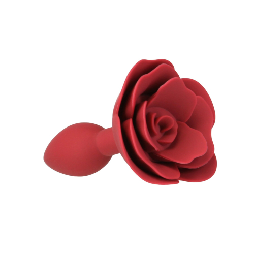 Силиконовая анальная пробка с розой красная Lux Active Red Rose Silicone Anal Plug - 1