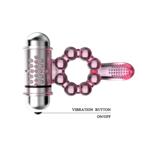 Ерекційне кільце з вібрацією і стимуляцією клітора Lybaile Pleasure tongue Ring - 6