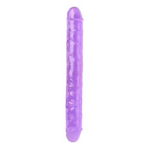 Фаллоимитатор двойной реалистичный Mr. Rude Crystal Jellies Realistic Double-ended Dildo Purple 12.0 - 3