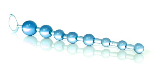 Анальные бусы синие гелевые Jelly Anal Beads SKN-ANL033 - 2