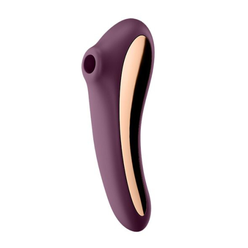 Вакуумний вібростимулятор для клітора фіолетовий водонепроникний Satisfyer Dual Kiss - 1