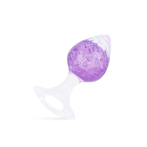 Анальная пробка силиконовая фиолетовая Liebe Seele Heart-shaped Crystal Anal Plug размер Small - 1