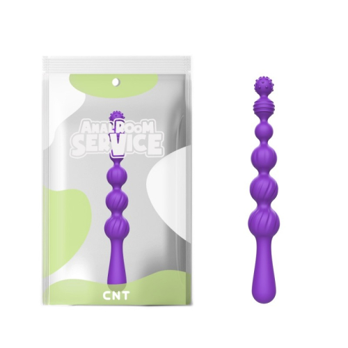 Анальні кульки силіконові фіолетового кольору Cnt Throne Anal Bead - 1