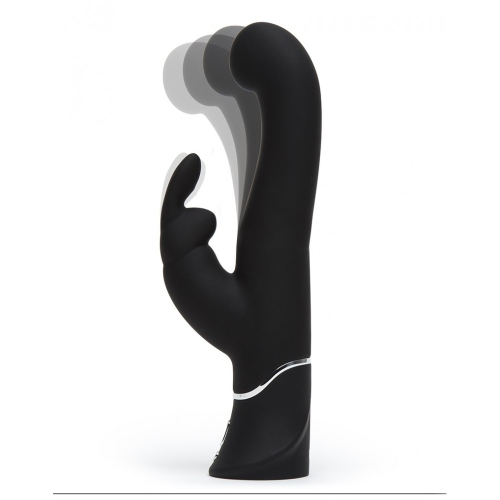 Вибратор для точки G и отростком для клитора черного цвета Fifty shades of grey Happy Rabbit G Spot Stroker - 2