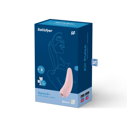 Вакуумный клиторальный стимулятор смарт Satisfyer Curvy 2+ Pink - 7