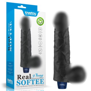 Вибратор реалистичный черного цвета Lovetoy REAL SOFTEE 