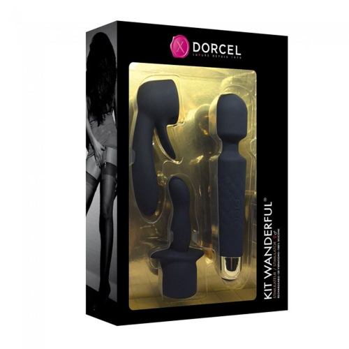 Вибромассажер силиконовый многофункциональный Dorcel Kit Wanderful с вагинальной и анальной насадкой - 10