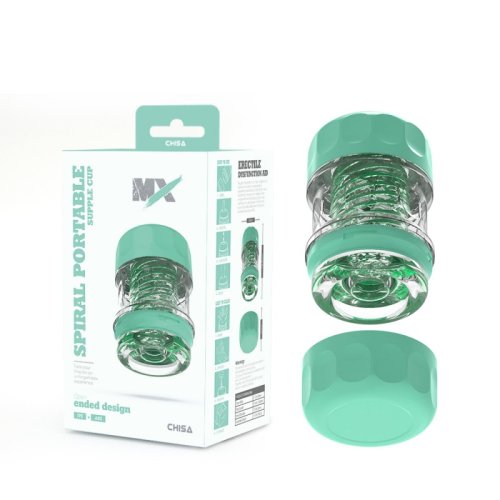 Мастурбатор для мужчин с функцией сосания зеленого цвета Chisa MX Spiral Portable Supple Cup - 1