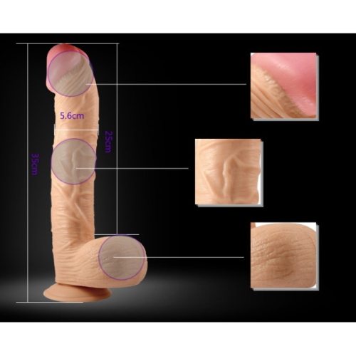 Фаллоимитатор 25/5,6 см силиконовый с венками на присоске Король Lovetoy телесный - 3