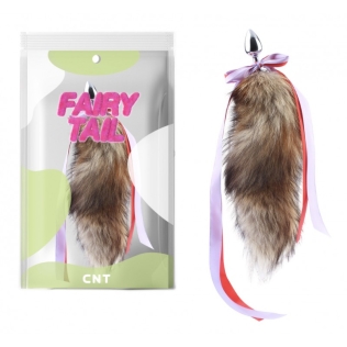 Анальная метталическая пробка с пушистым коричневыйм хвостом Fluffy Fox Tail Plug Brown 16.5 