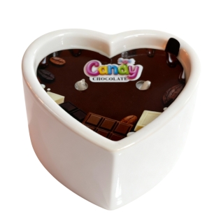 Масажна свічка у формі серця з ароматом шоколаду Candy Chocolate 70 мл